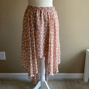 Polka dotted tan and white salsa skirt